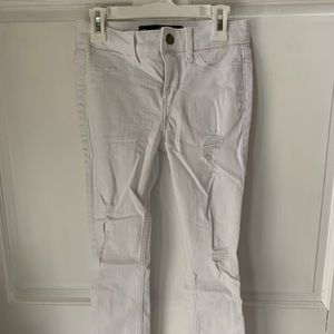 Hollister white ripped jeans